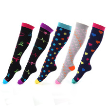 2019 motif personnalisé coloré mens étoile de fruits animal drôle motif genou haute robe chaussettes de compression